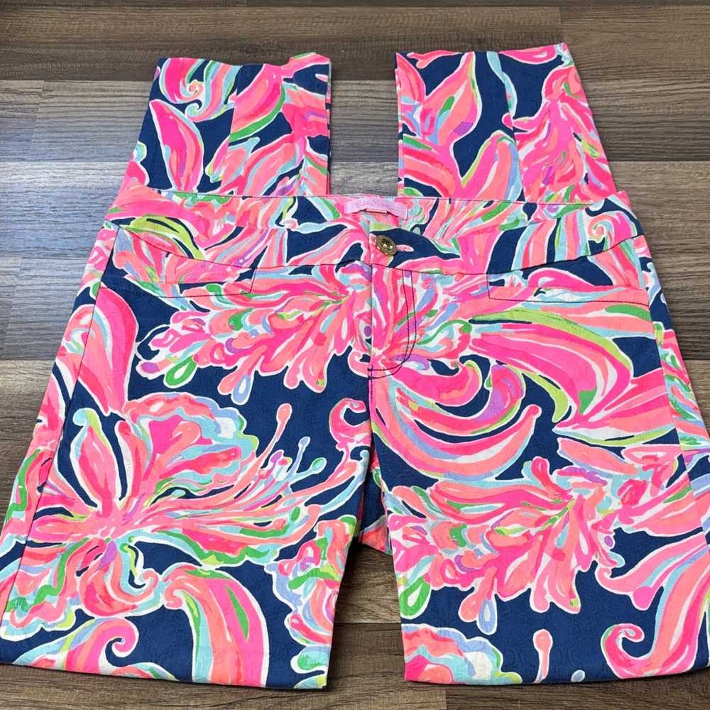 Lilly Pulitzer Kelly Skinny Ankle Pants "Plume Bloom" print